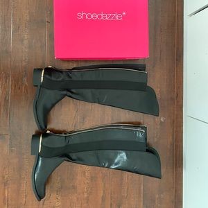 Shoedazzle black knee high boots